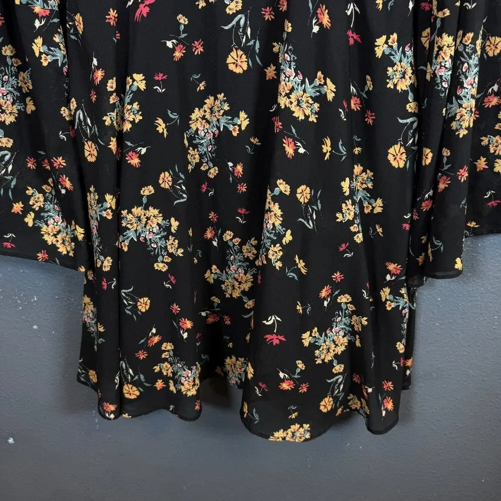 Free People M women’s black flowers dress Lilou